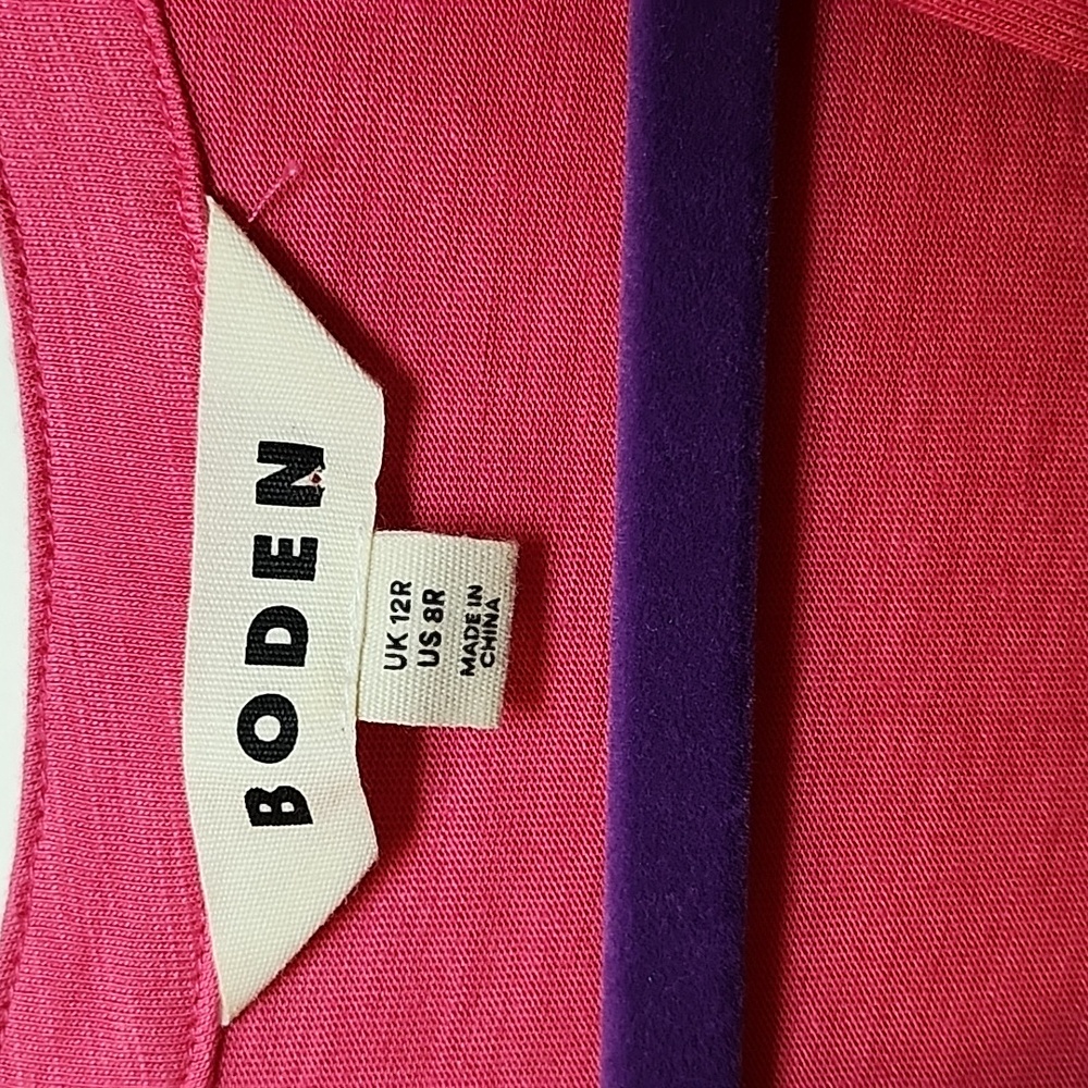 NWOT Boden Pink Chloe Notch Jersey Maxi Barbiecore Dress Sz 8 - Picture 10 of 16